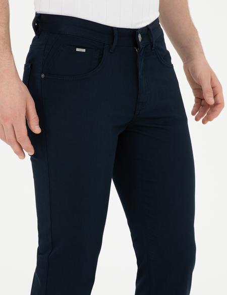 Lacivert Slim Fit Kanvas Pantolon - 50289196065