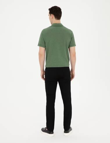 Siyah Slim Fit Kanvas Pantolon