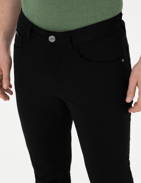 Siyah Slim Fit Kanvas Pantolon - 50289196137