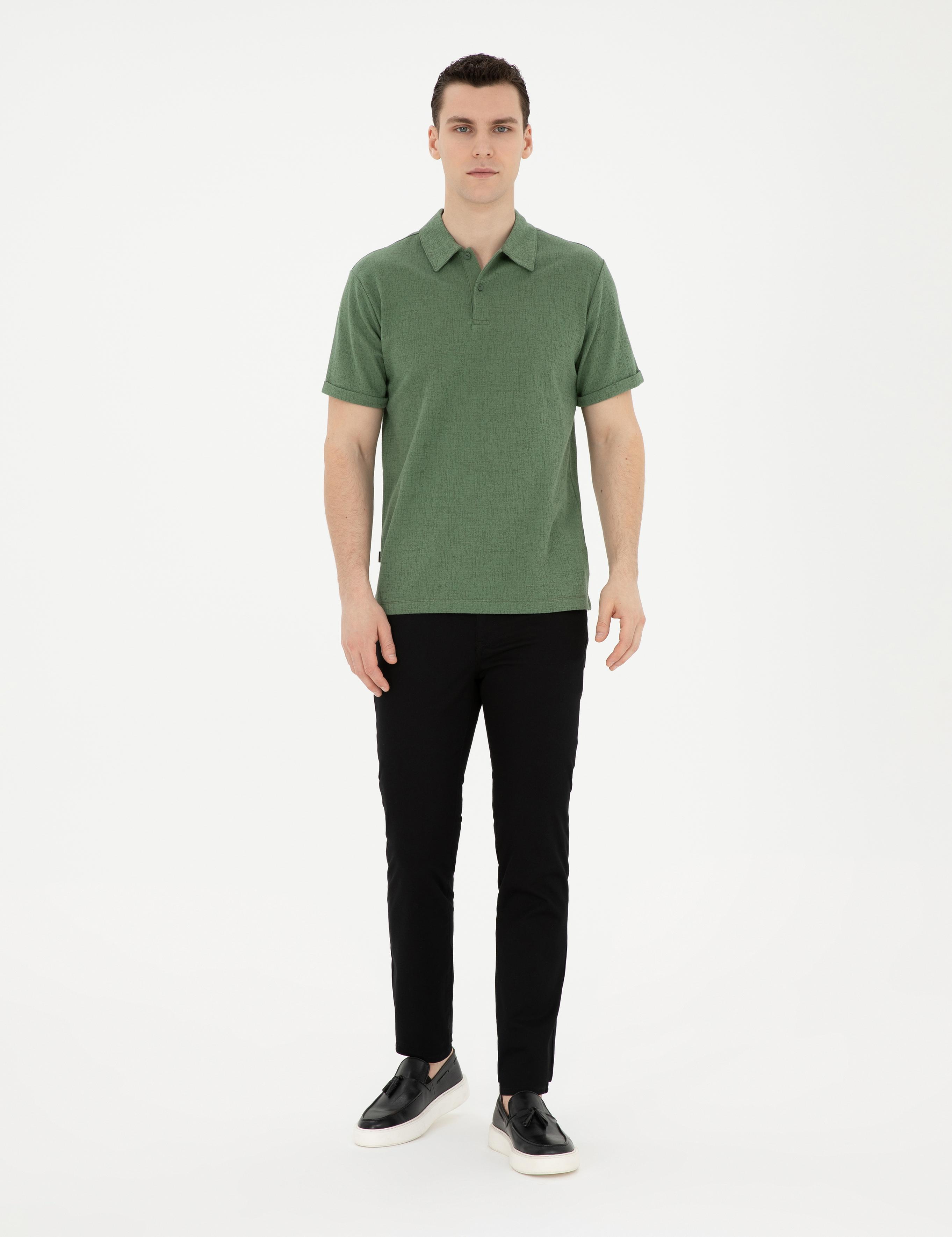 Siyah Slim Fit Kanvas Pantolon