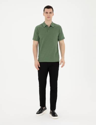 Siyah Slim Fit Kanvas Pantolon