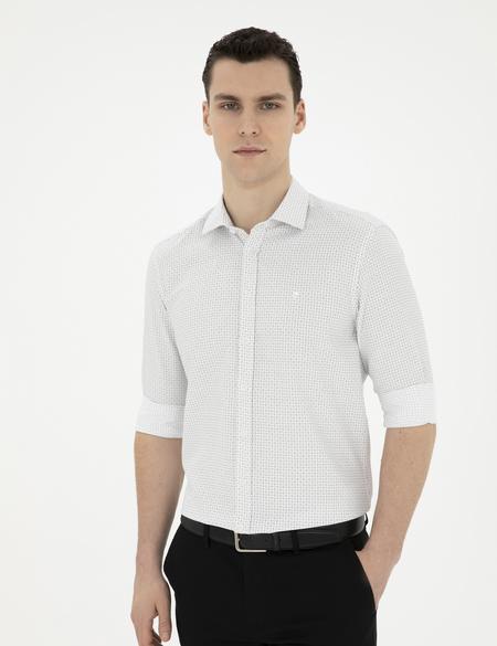 Yeşil Slim Fit Uzun Kollu Gömlek - 50284364011