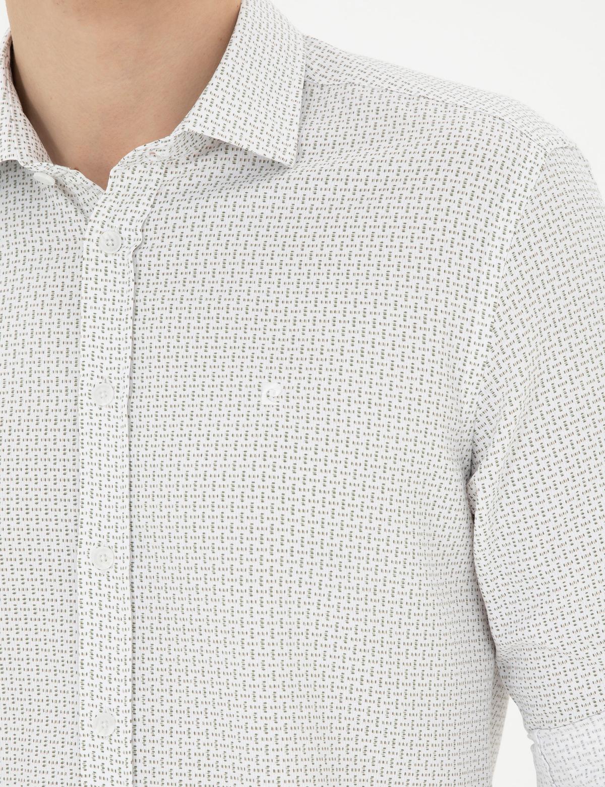 Yeşil Slim Fit Uzun Kollu Gömlek - 50284364011