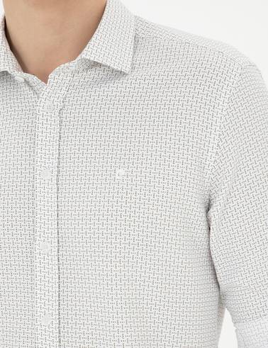 Yeşil Slim Fit Uzun Kollu Gömlek
