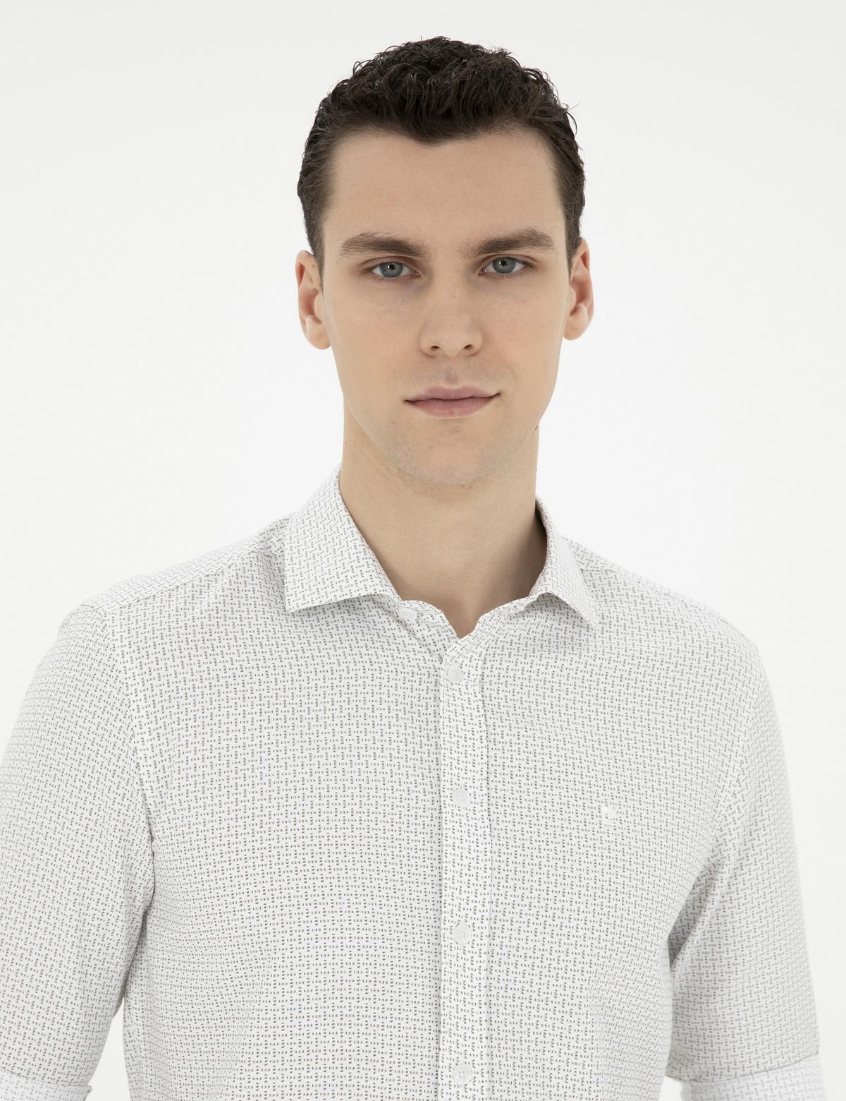 Yeşil Slim Fit Uzun Kollu Gömlek - 50284364011