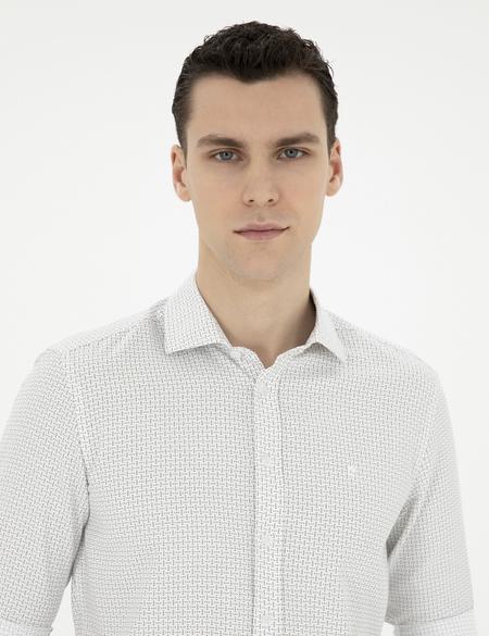 Yeşil Slim Fit Uzun Kollu Gömlek - 50284364011