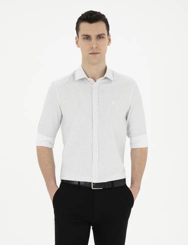 Yeşil Slim Fit Uzun Kollu Gömlek