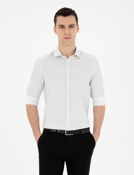 Yeşil Slim Fit Uzun Kollu Gömlek - 50284364011