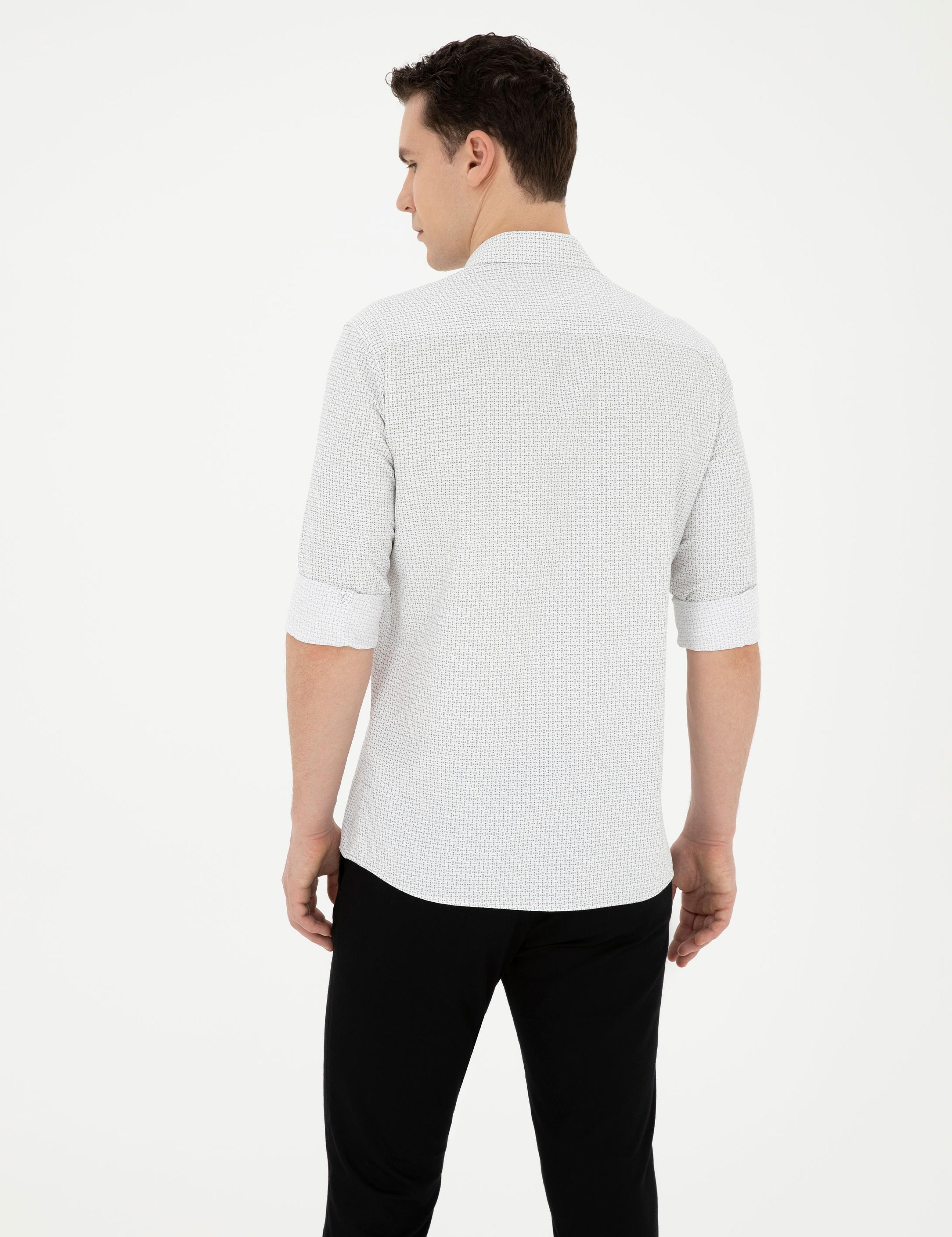 Yeşil Slim Fit Uzun Kollu Gömlek