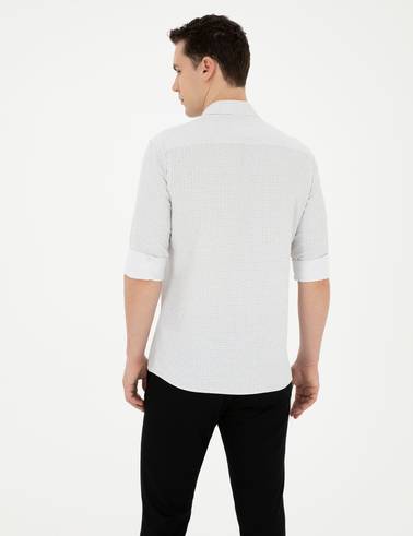 Yeşil Slim Fit Uzun Kollu Gömlek