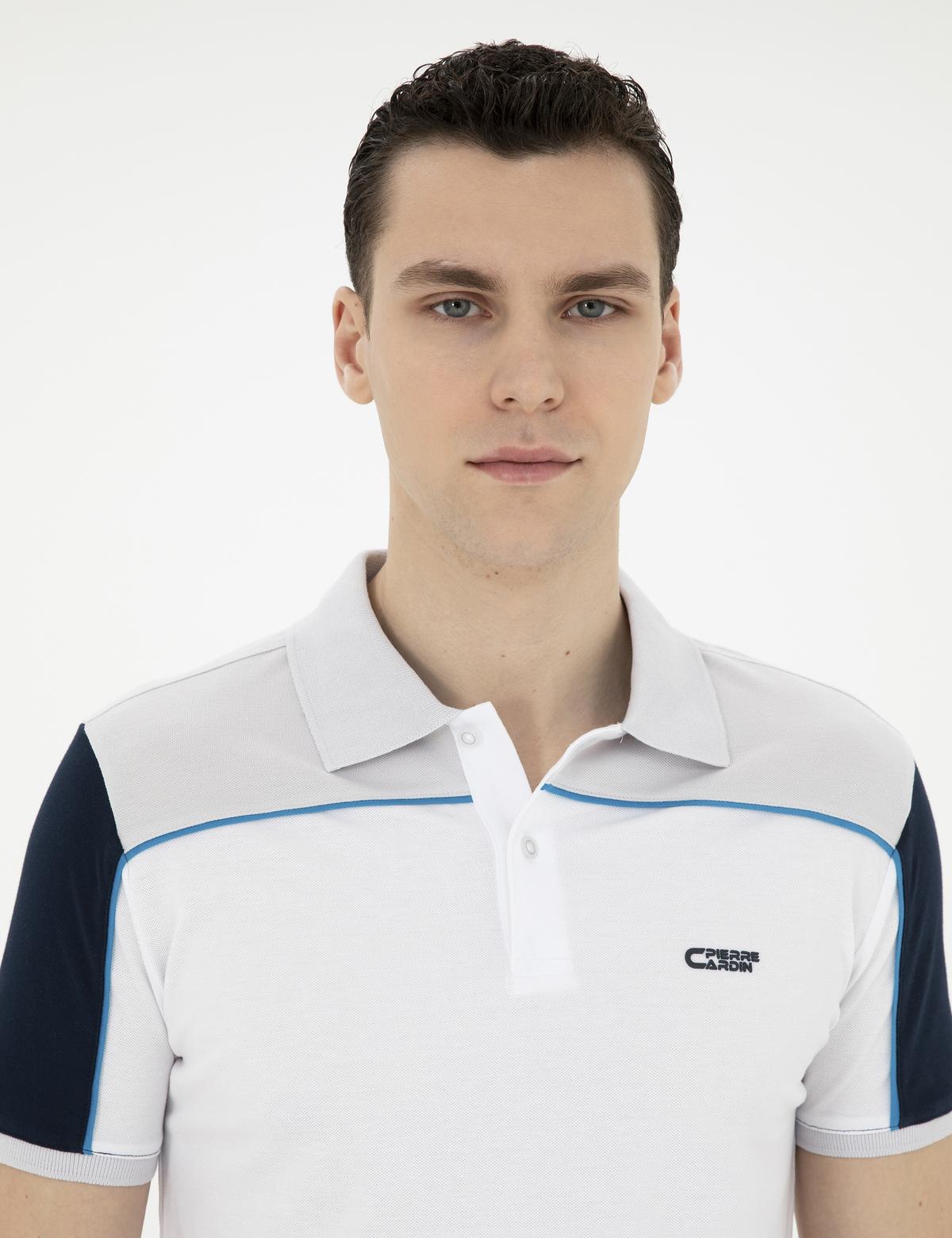 Beyaz Slim Fit Tişört - 50284174013