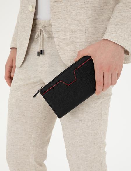 Erkek Siyah Deri Cüzdan - 50294319002