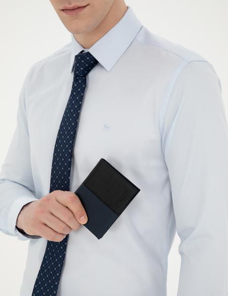 Erkek Lacivert Deri Cüzdan - 50294643002