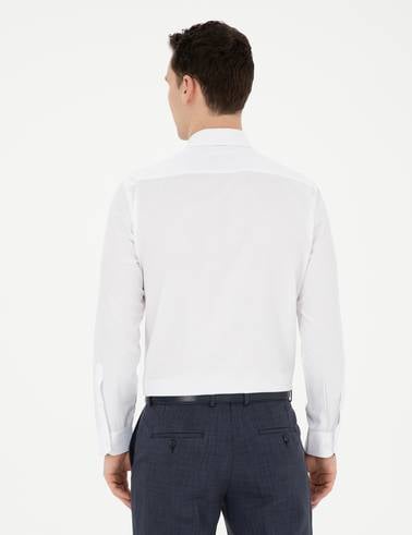 Beyaz Slim Fit Klasik Gömlek