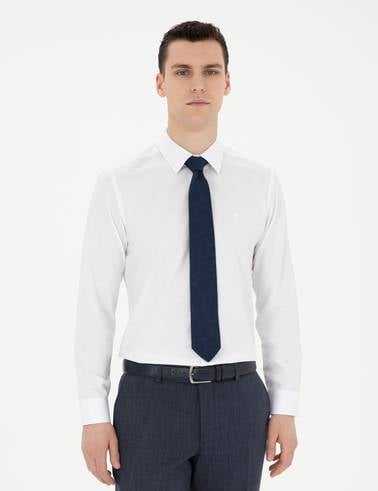 Beyaz Slim Fit Klasik Gömlek