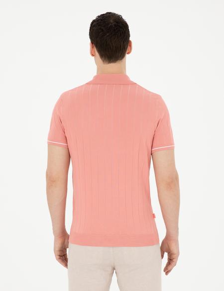 Kırmızı Slim Fit Düğmeli Polo Yaka Triko Tişört - 50288148028