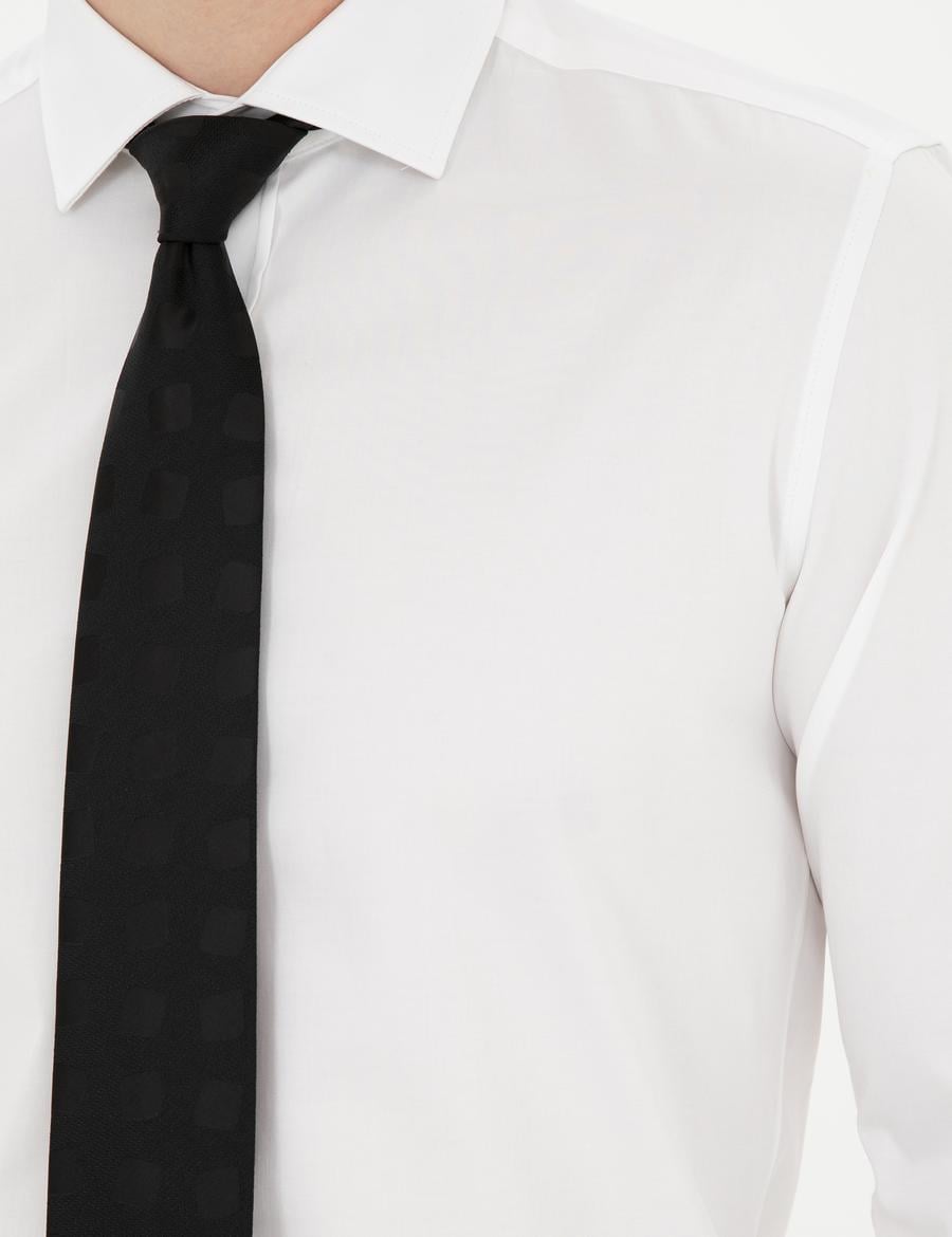 Beyaz Likralı Kolay Ütülenebilir Ex. Slim Fit Basic Gömlek