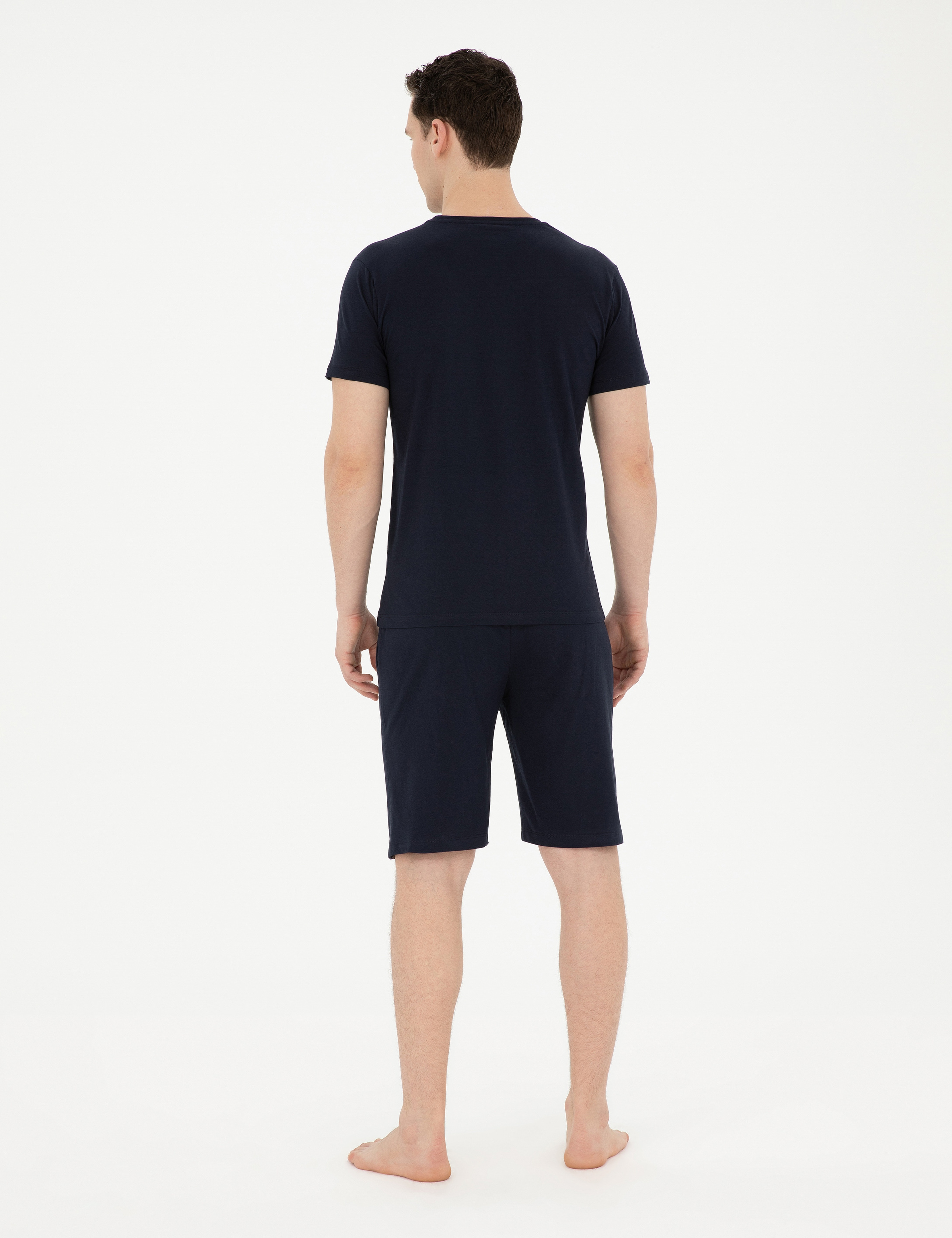 Lacivert Kısakol Şortlu Pijama Takımı - Image 5