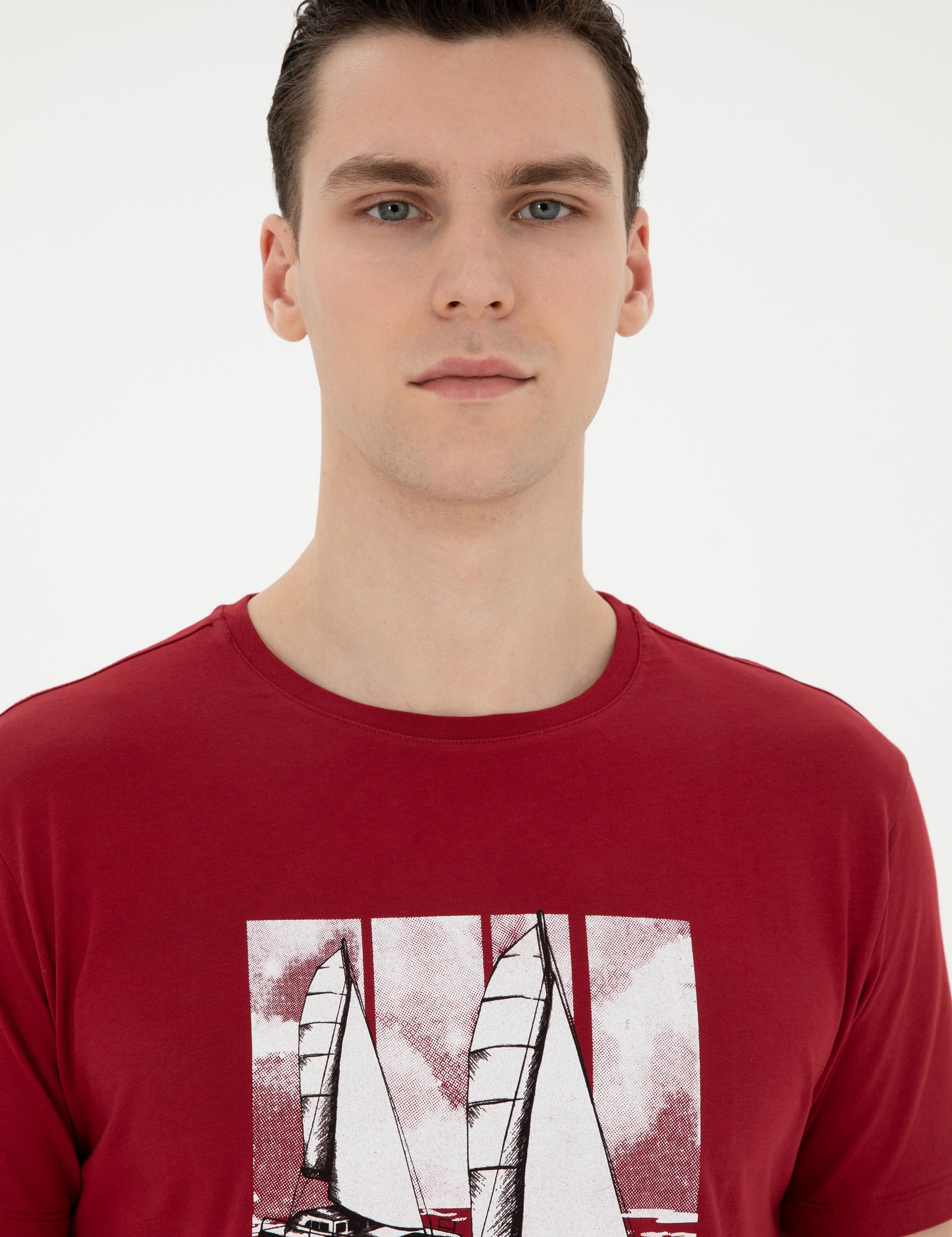 Bordo Kısakol Şortlu Pijama Takımı