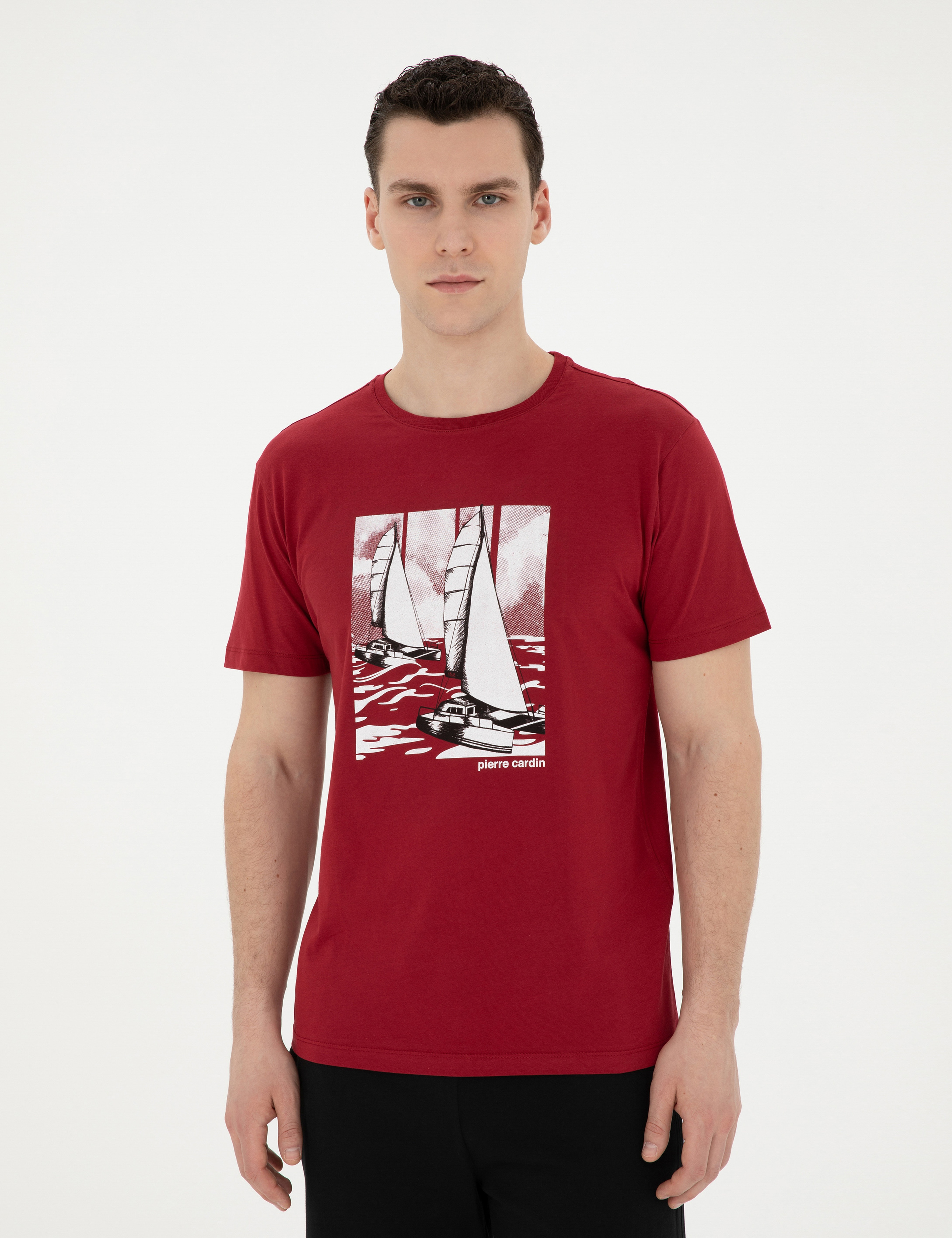 Bordo Kısakol Şortlu Pijama Takımı - Image 3