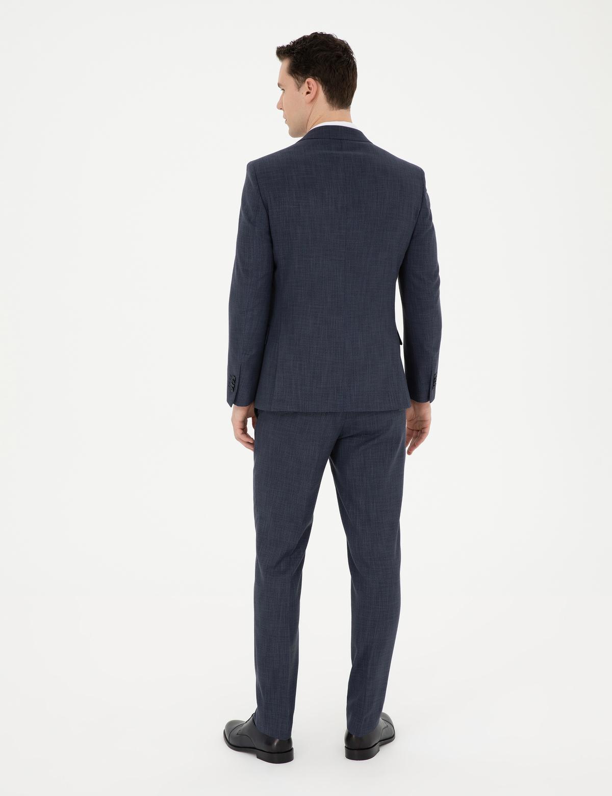 Lacivert Ekstra Slim Fit Yelekli Takım Elbise - 50285274041