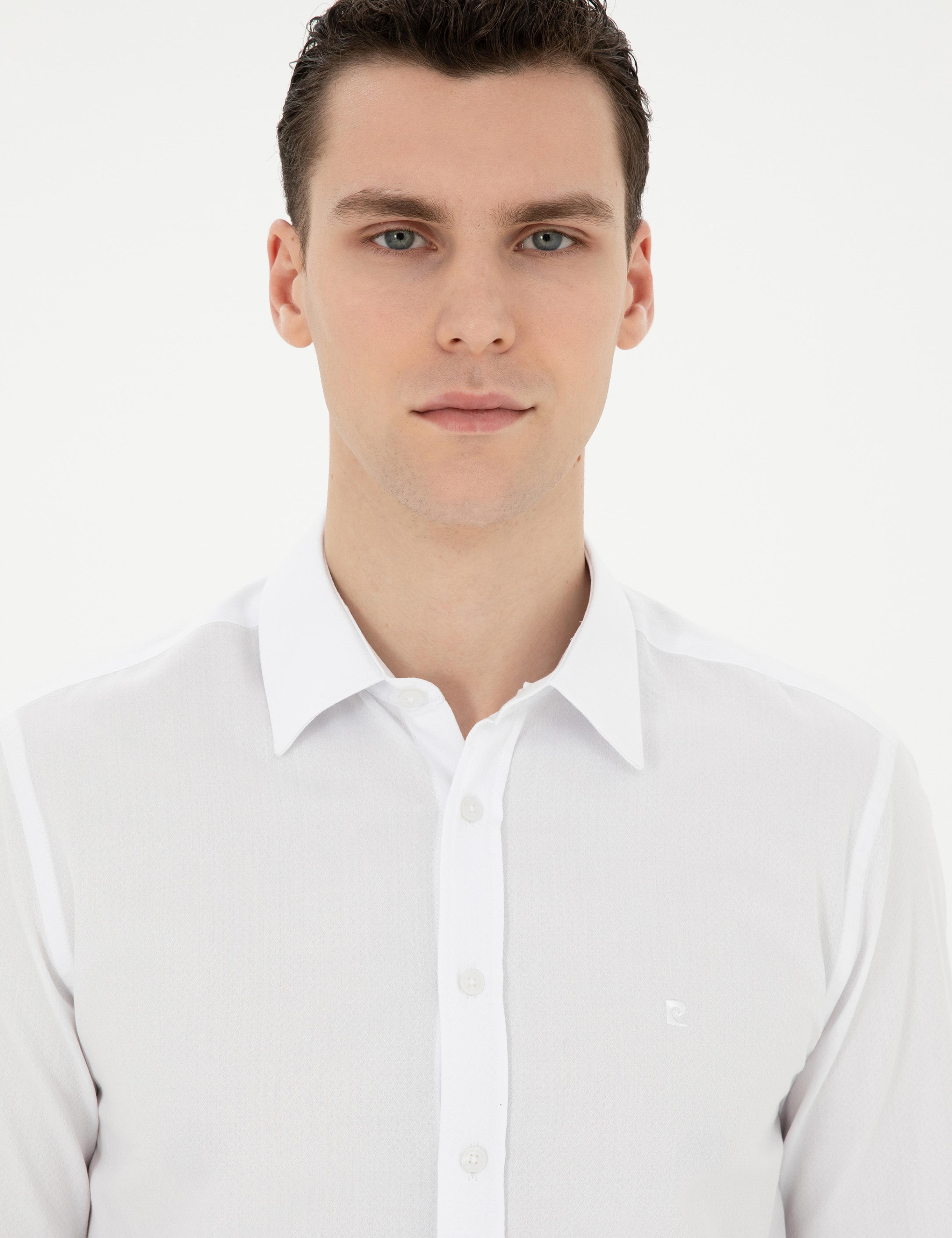 Beyaz Slim Fit Uzun Kollu Gömlek