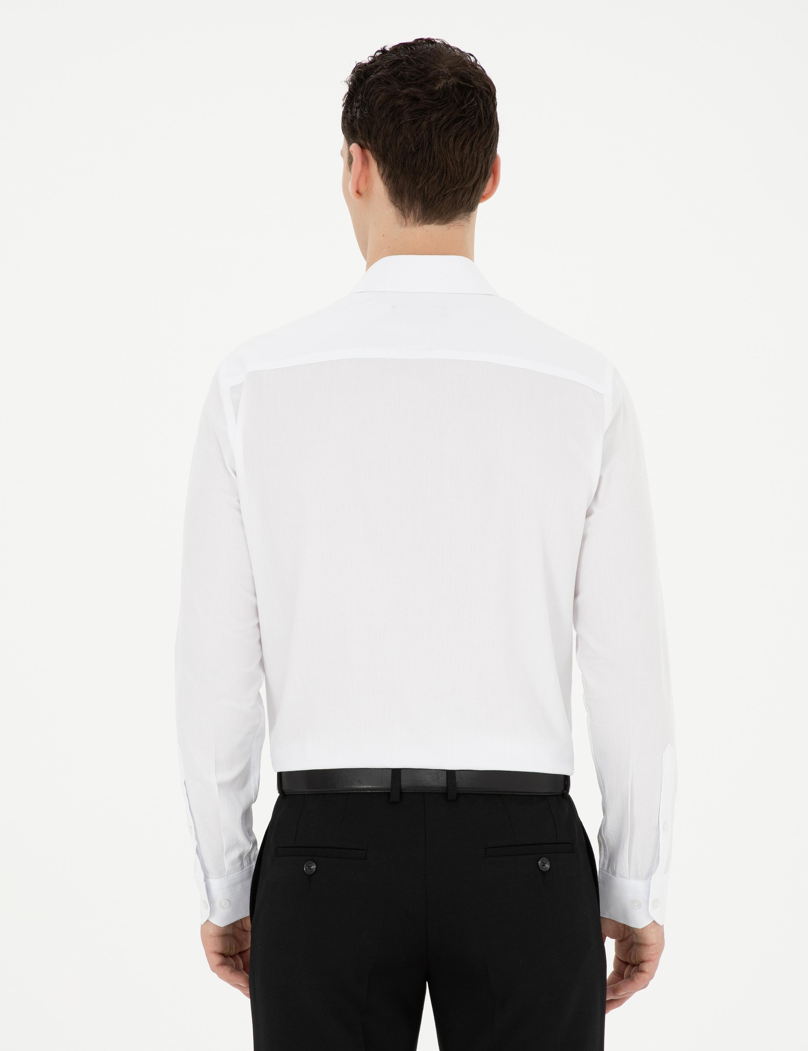 Beyaz Slim Fit Uzun Kollu Gömlek