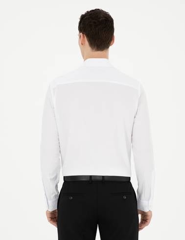 Beyaz Slim Fit Uzun Kollu Gömlek