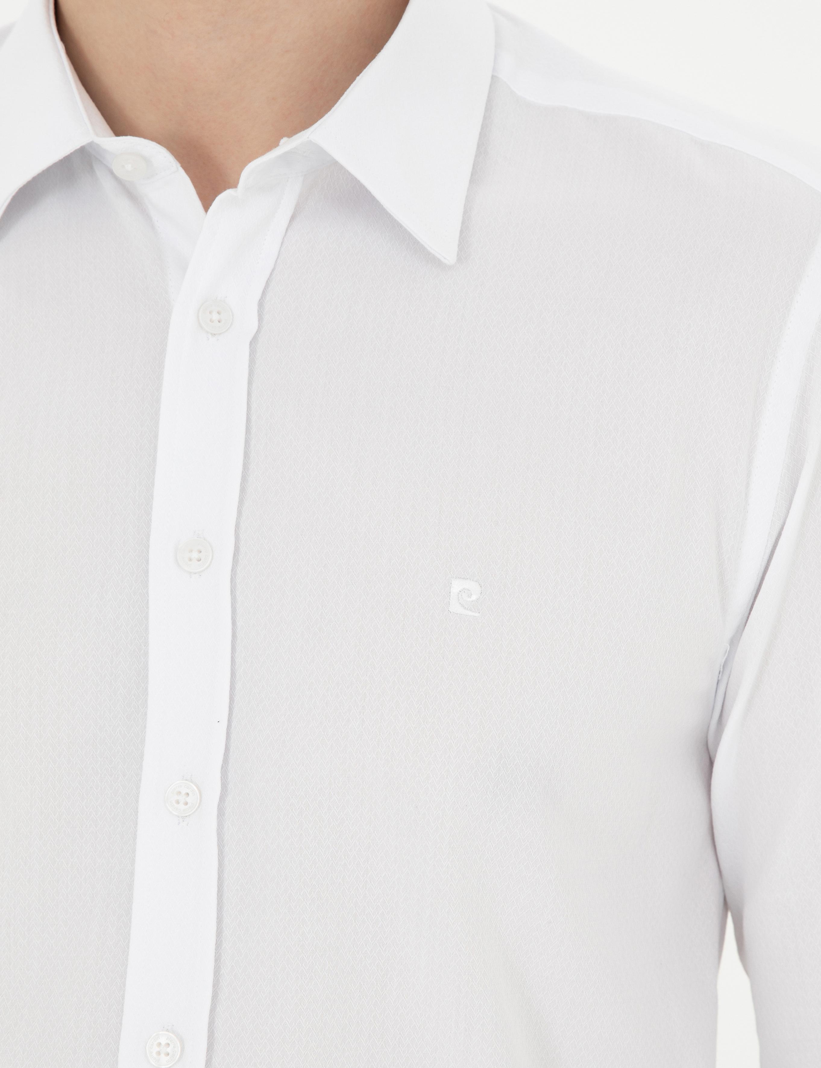 Beyaz Slim Fit Uzun Kollu Gömlek