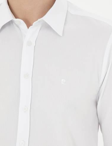 Beyaz Slim Fit Uzun Kollu Gömlek