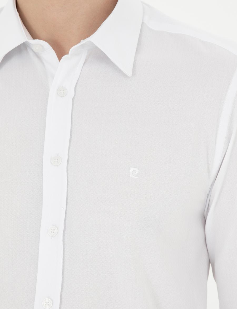 Beyaz Slim Fit Uzun Kollu Gömlek