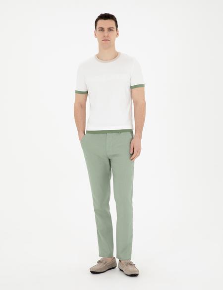 Beyaz Slim Fit Bisiklet Yaka Triko Tişört - 50288086011