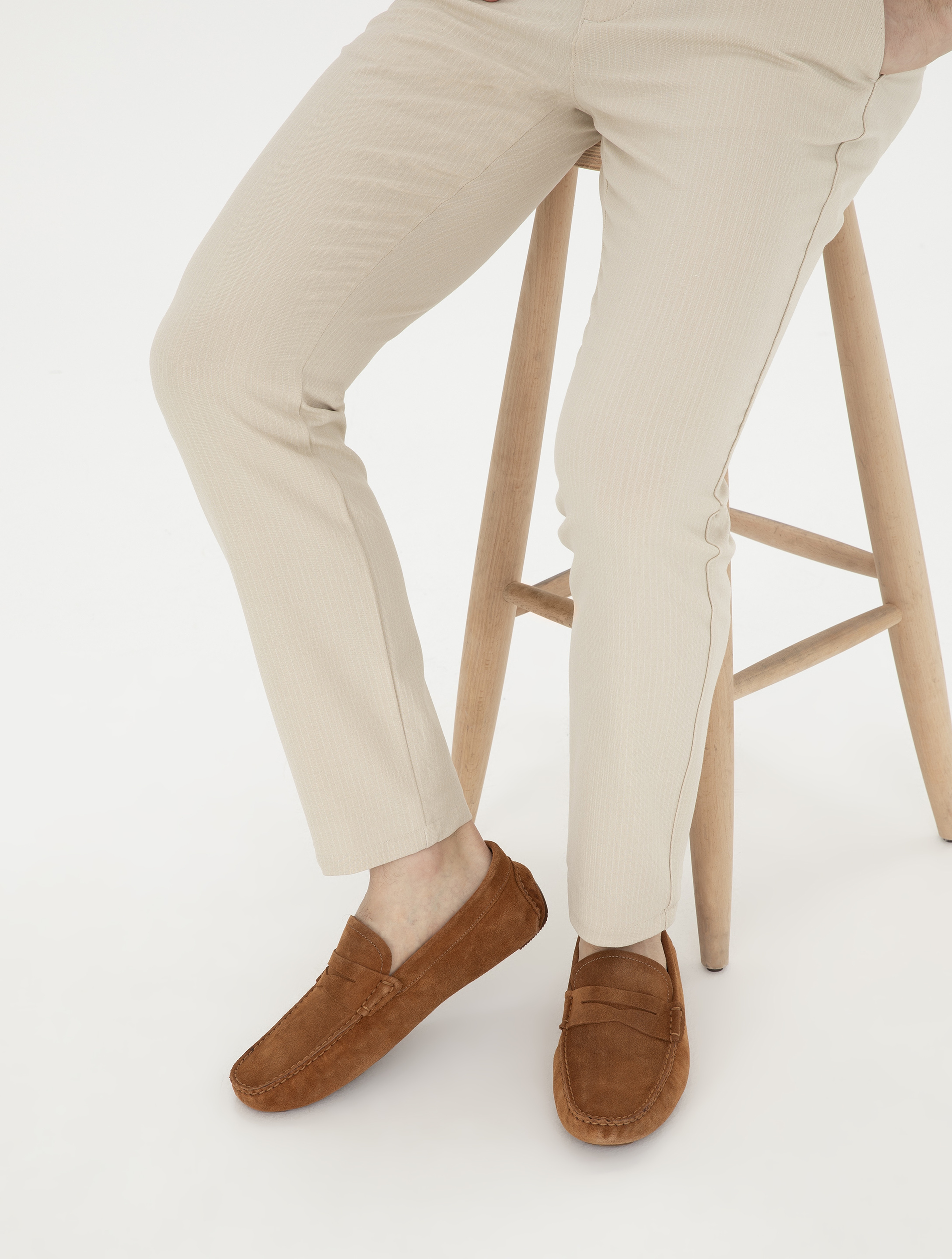 Taba %100 Deri Loafer Ayakkabı - Image 1