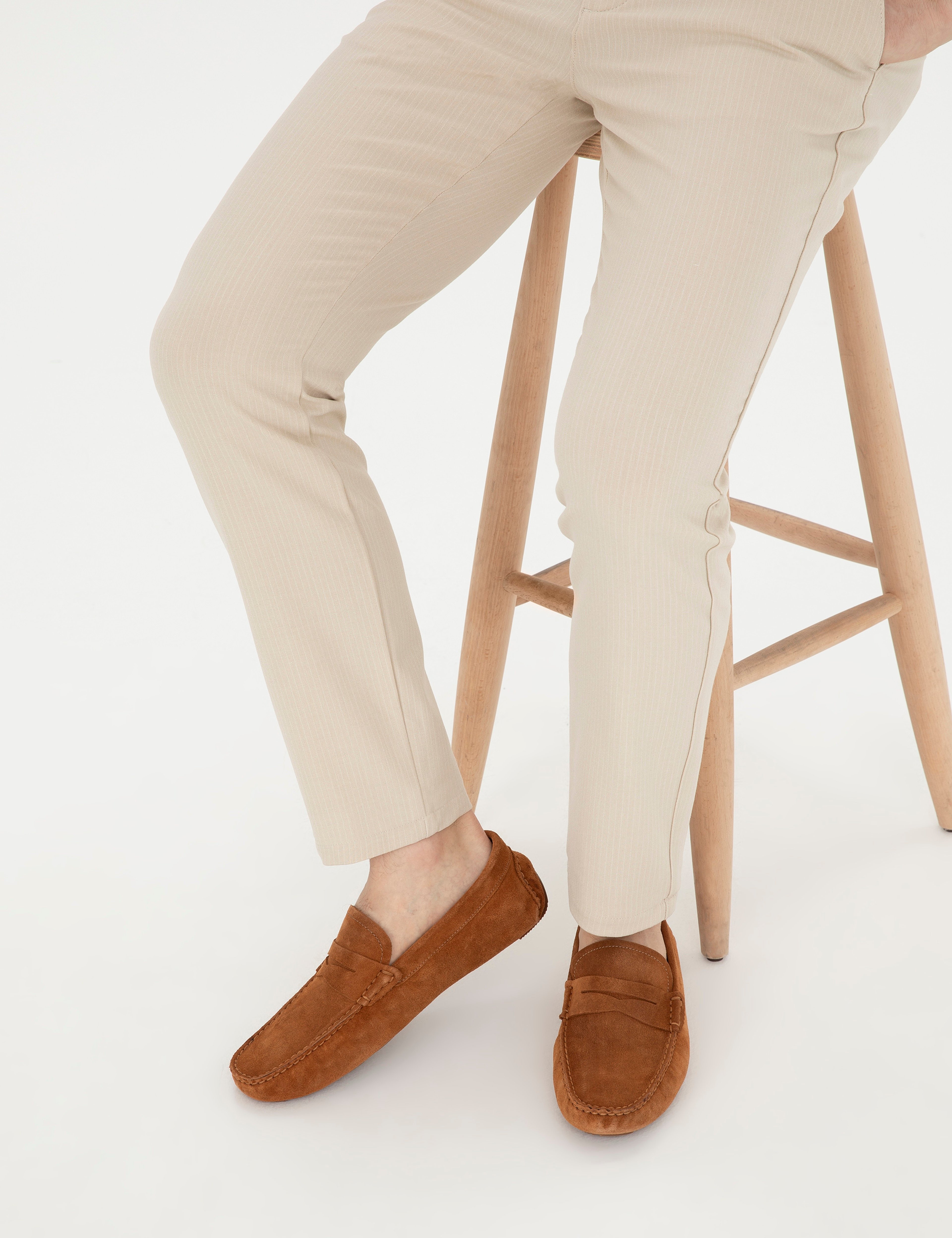 Taba %100 Deri Loafer Ayakkabı