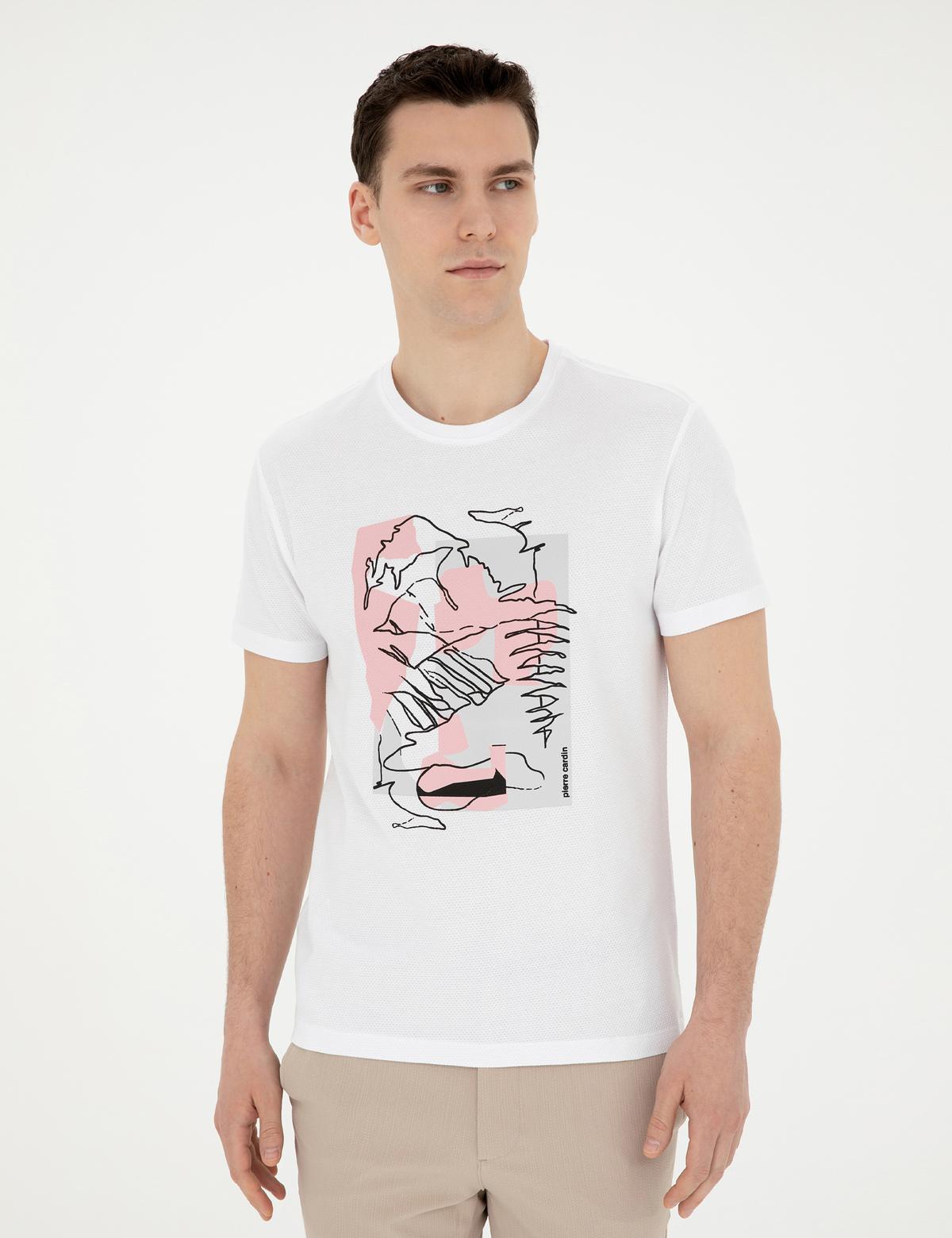 Beyaz Slim Fit Tişört - 50280942016