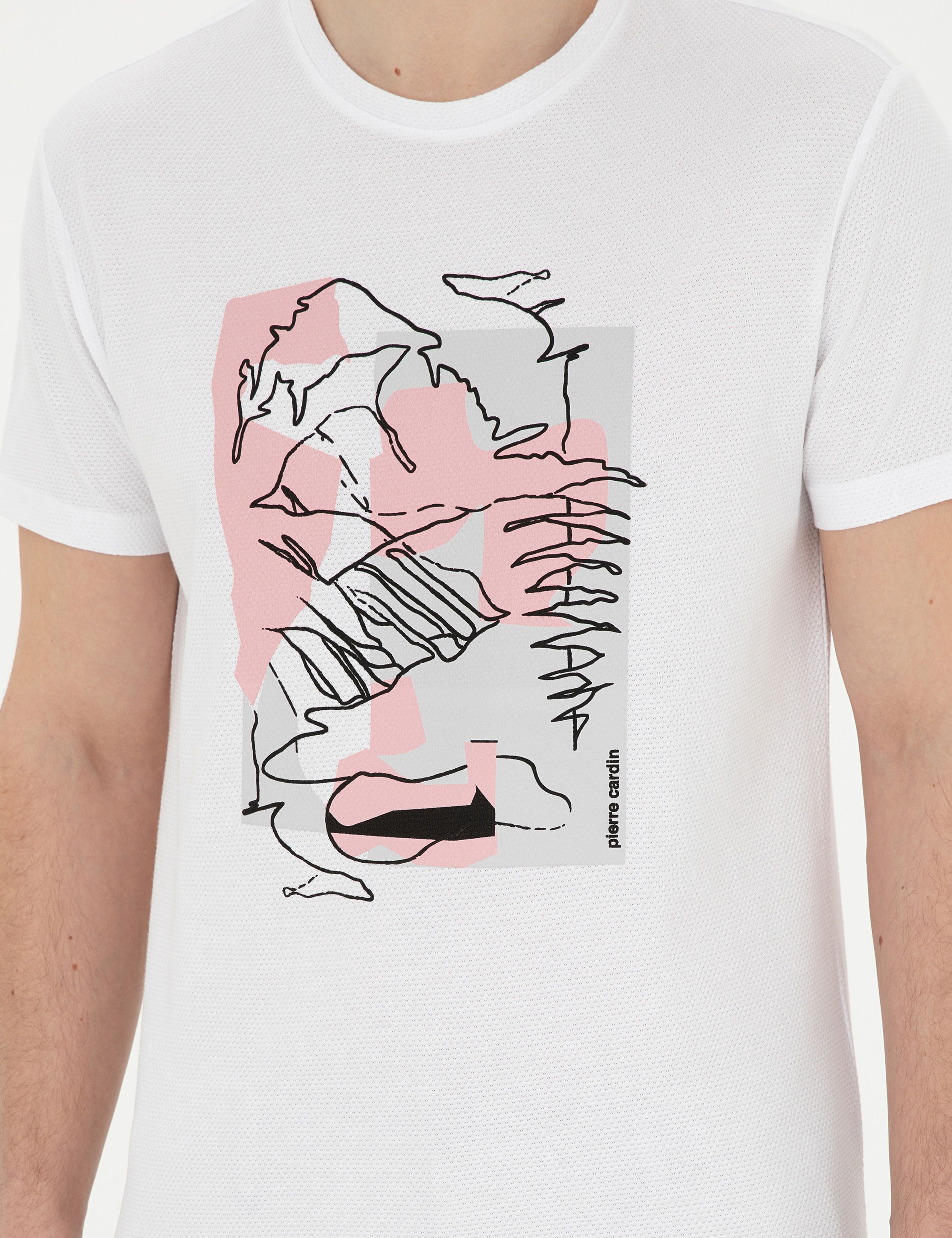 Beyaz Slim Fit Tişört - Image 6