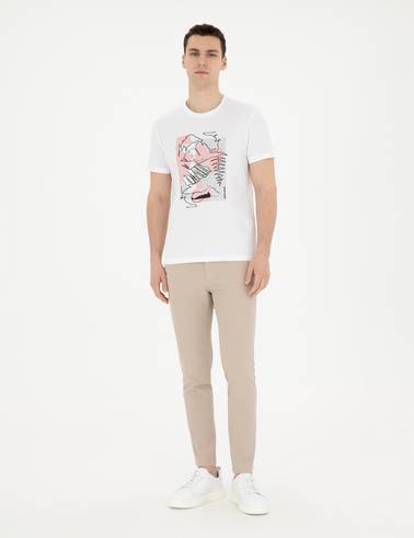 Beyaz Slim Fit Tişört