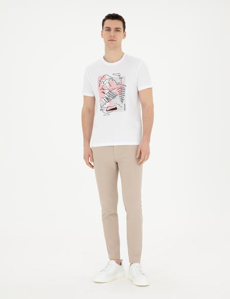 Beyaz Slim Fit Tişört - 50280942016