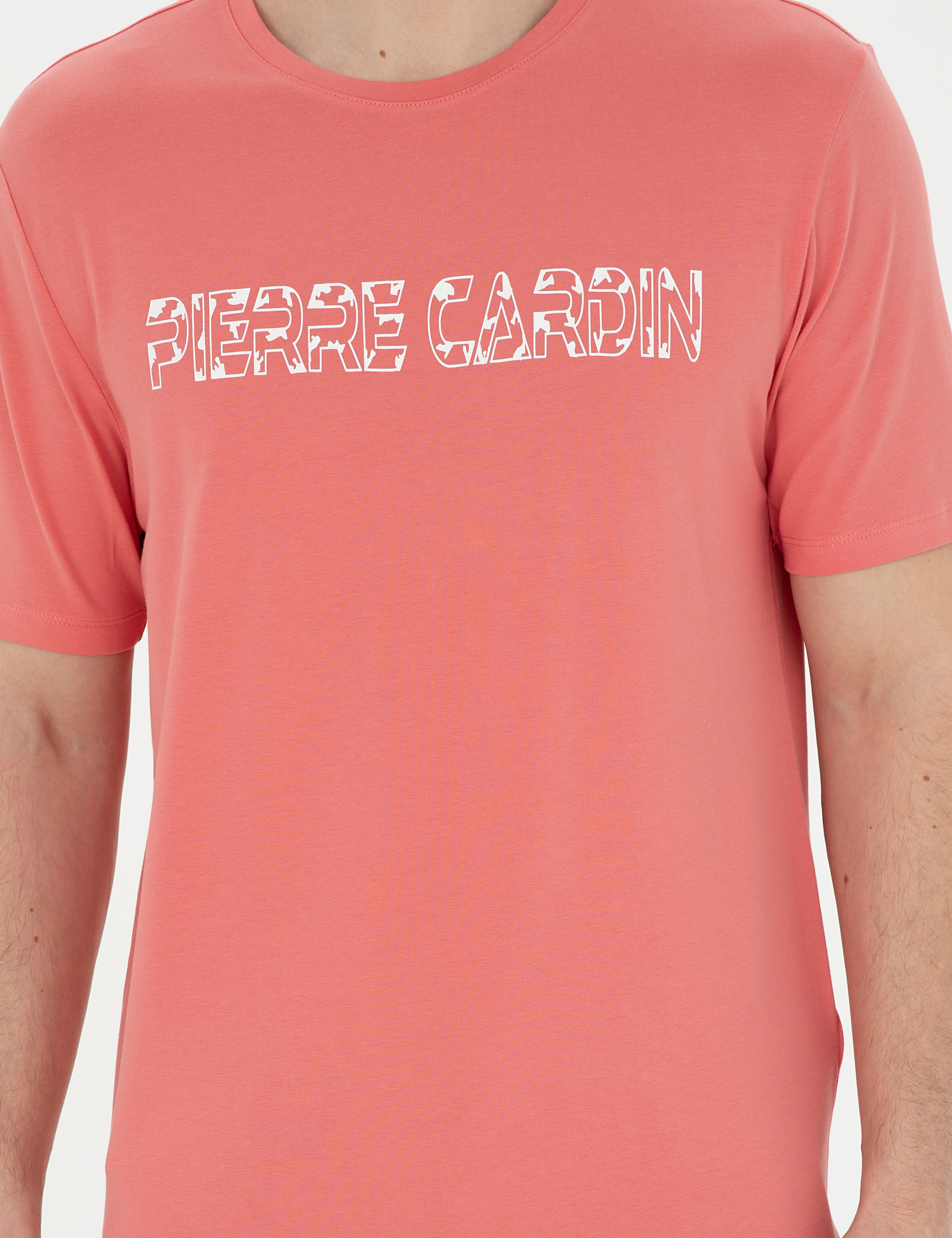 Pembe Regular Fit Bisiklet Yaka Tişört