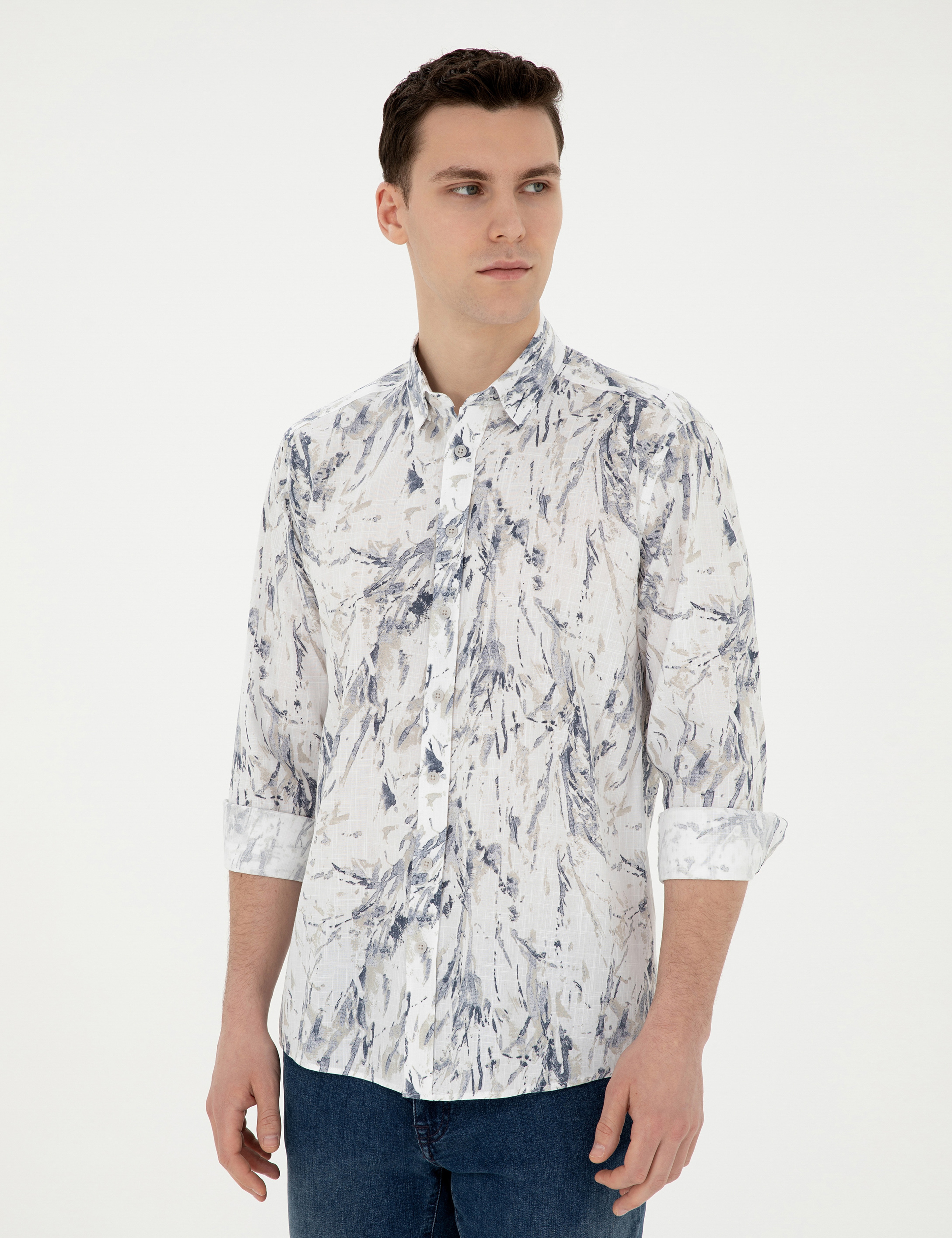 Açık Mavi Regular Fit Uzun Kollu Gömlek - Image 3