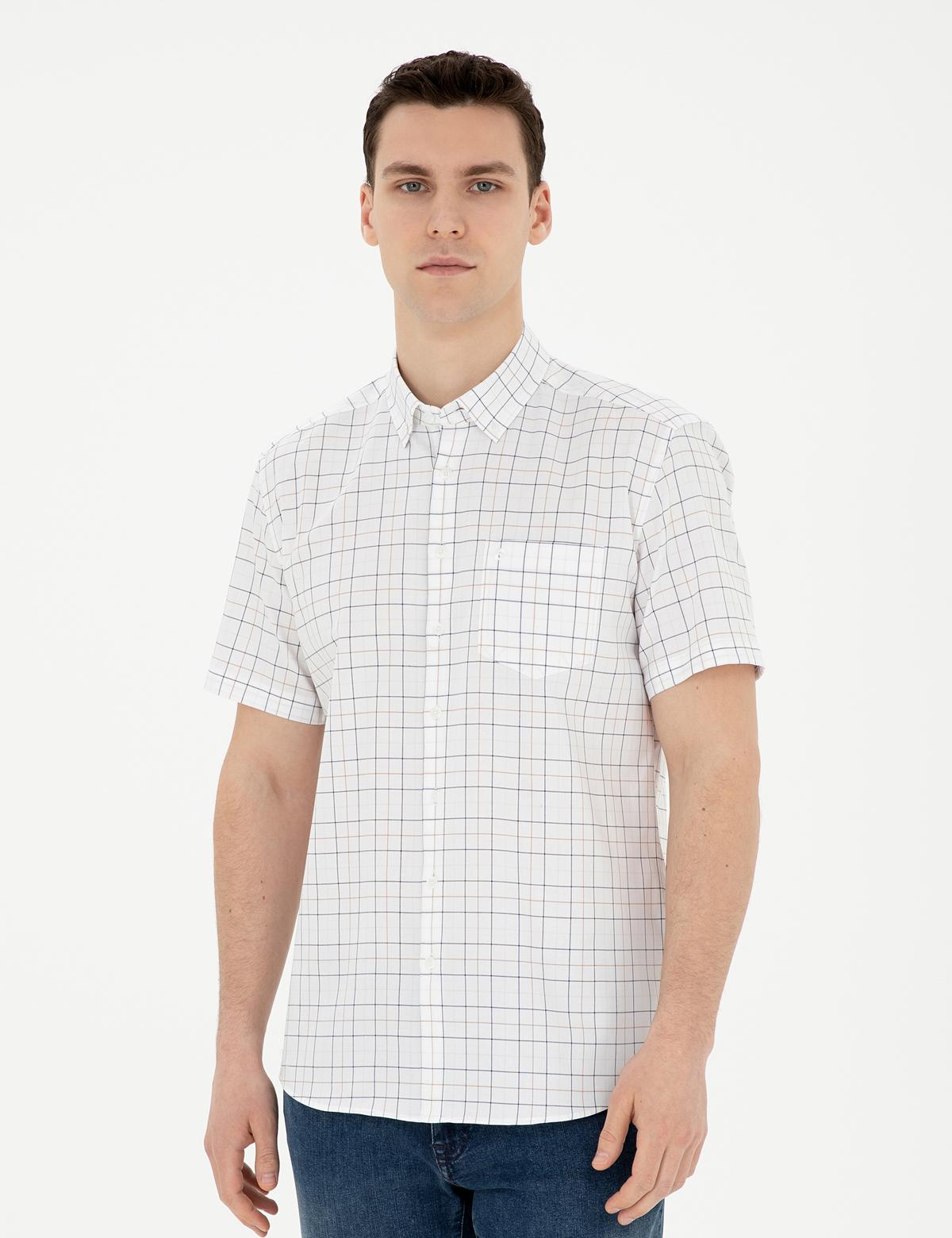 Lacivert Regular Fit Kısa Kollu Gömlek