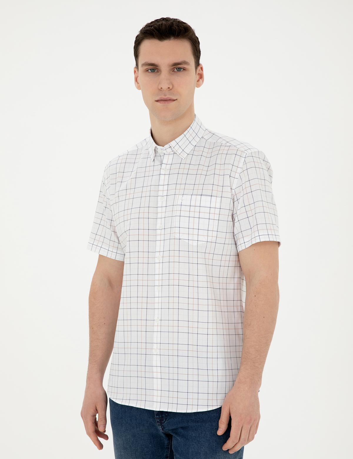 Lacivert Regular Fit Kısa Kollu Gömlek - 50288739007