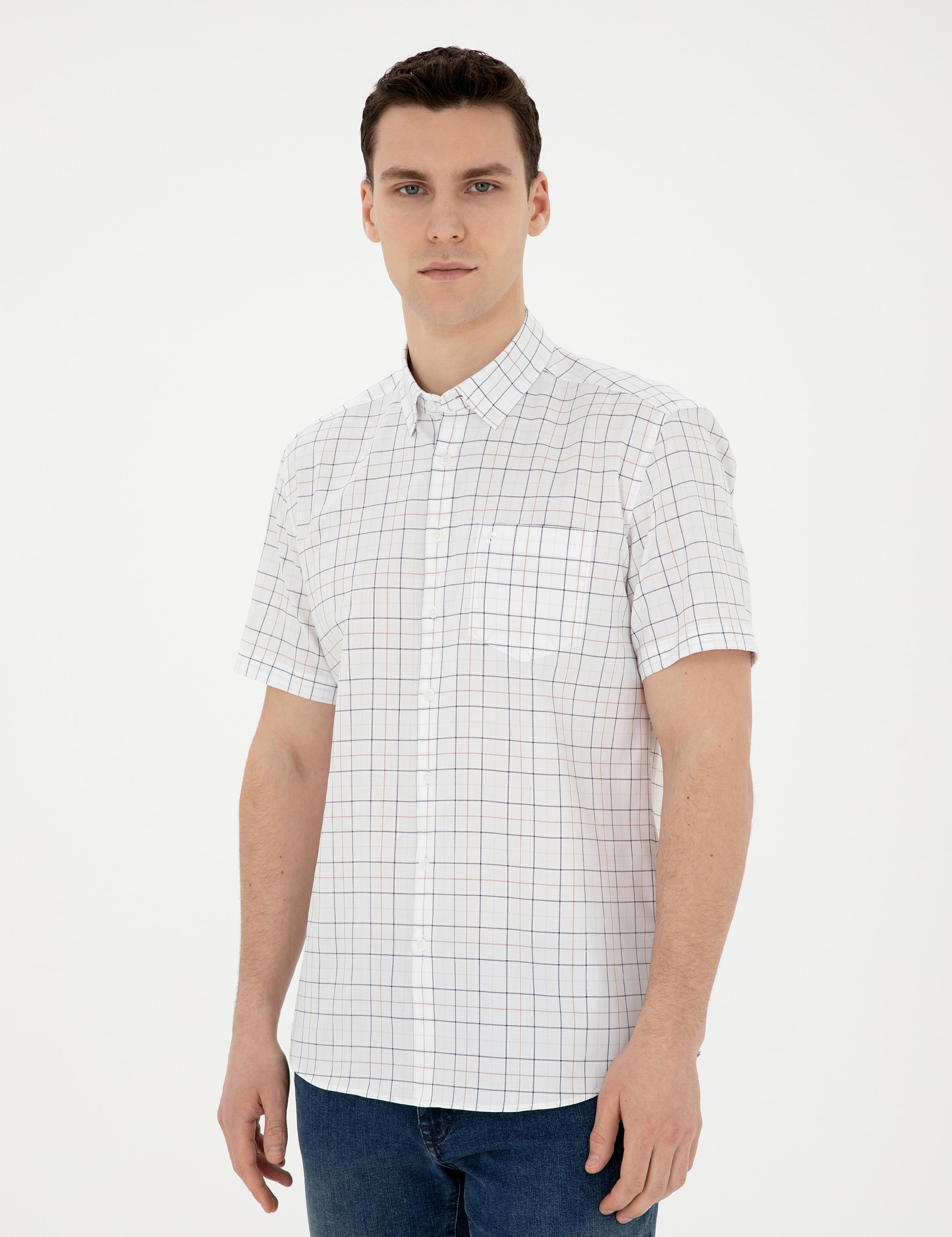 Lacivert Regular Fit Kısa Kollu Gömlek