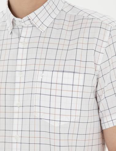 Lacivert Regular Fit Kısa Kollu Gömlek