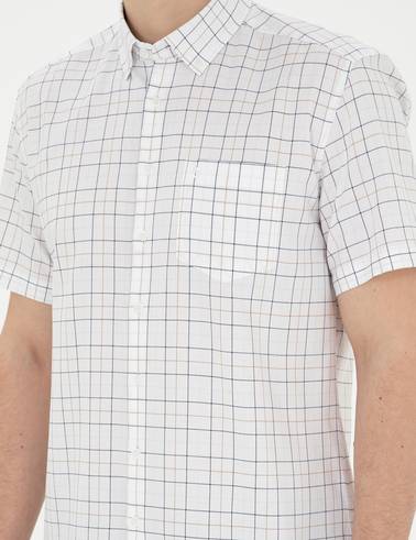 Lacivert Regular Fit Kısa Kollu Gömlek