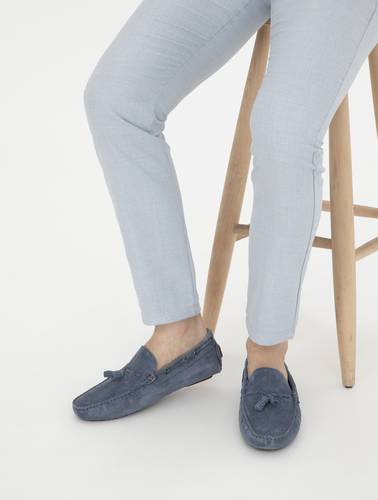 İndigo %100 Deri Loafer Ayakkabı