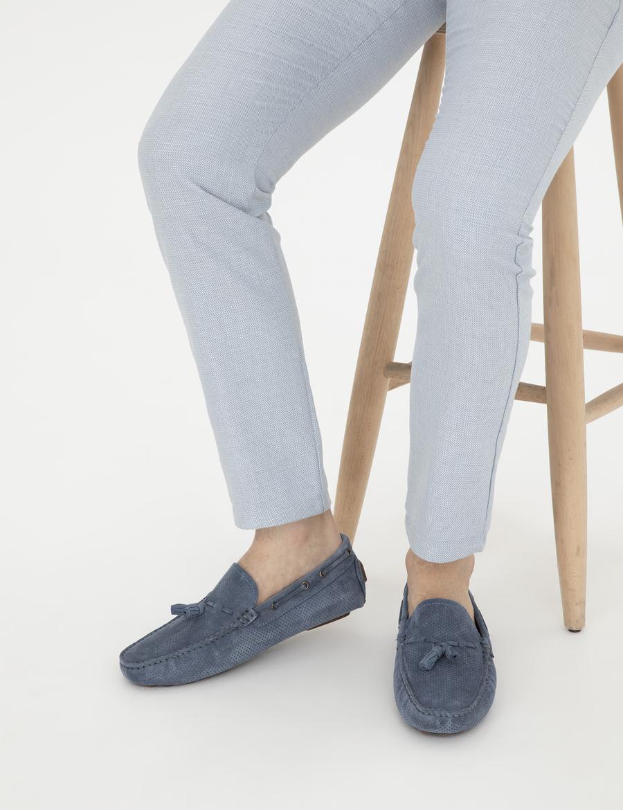 İndigo %100 Deri Loafer Ayakkabı
