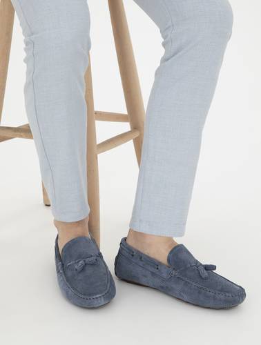 İndigo %100 Deri Loafer Ayakkabı