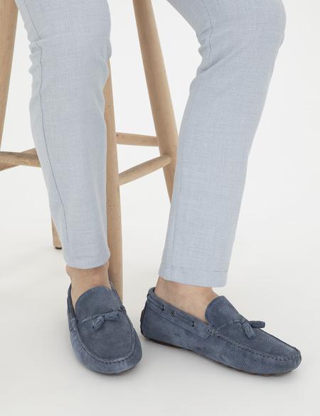 İndigo %100 Deri Loafer Ayakkabı - 50287200065
