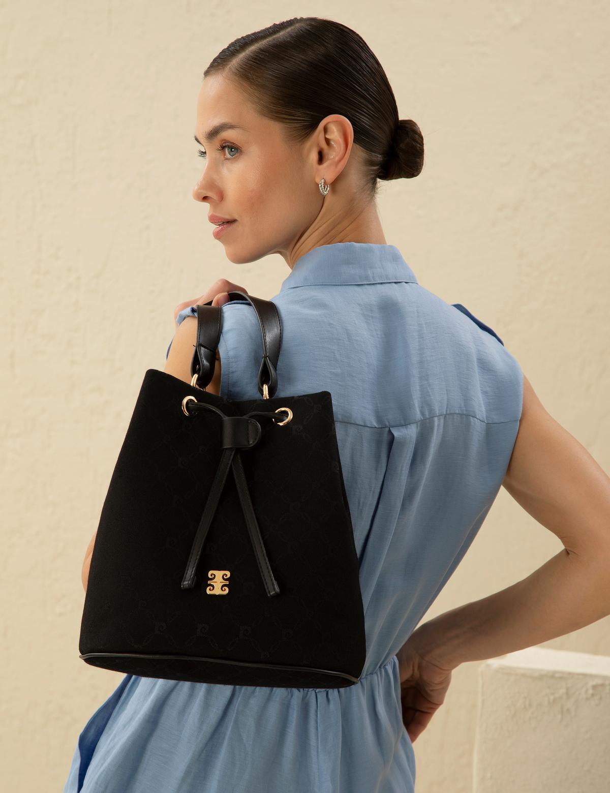 Siyah Büzgülü  Çanta - 50297645001